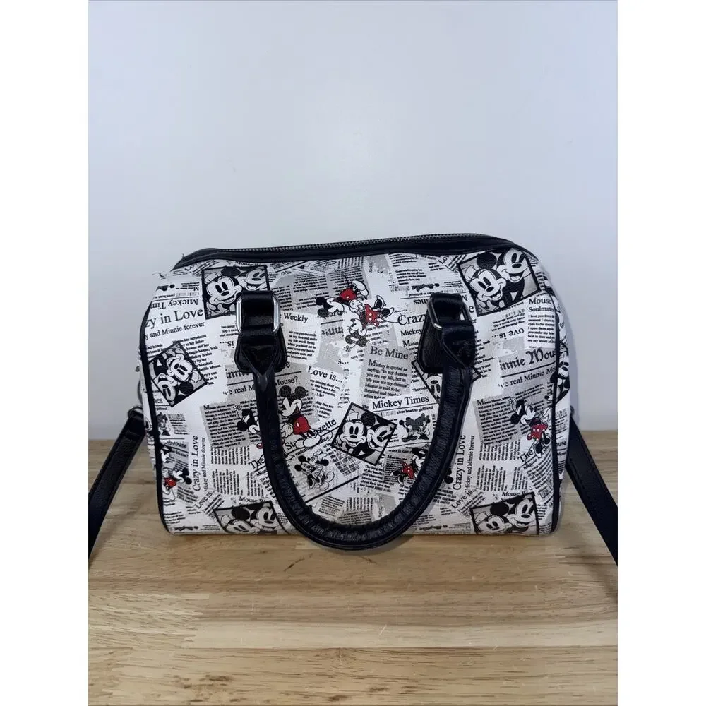 Disney Parks Mickey Minnie Mouse Crazy in Love Newspaper Print Purse & Wallet